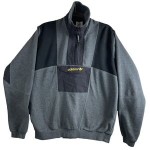 Adidas Originals Youth Half Zip‎ Pullover, Gray & Black, Measures Small/Med
